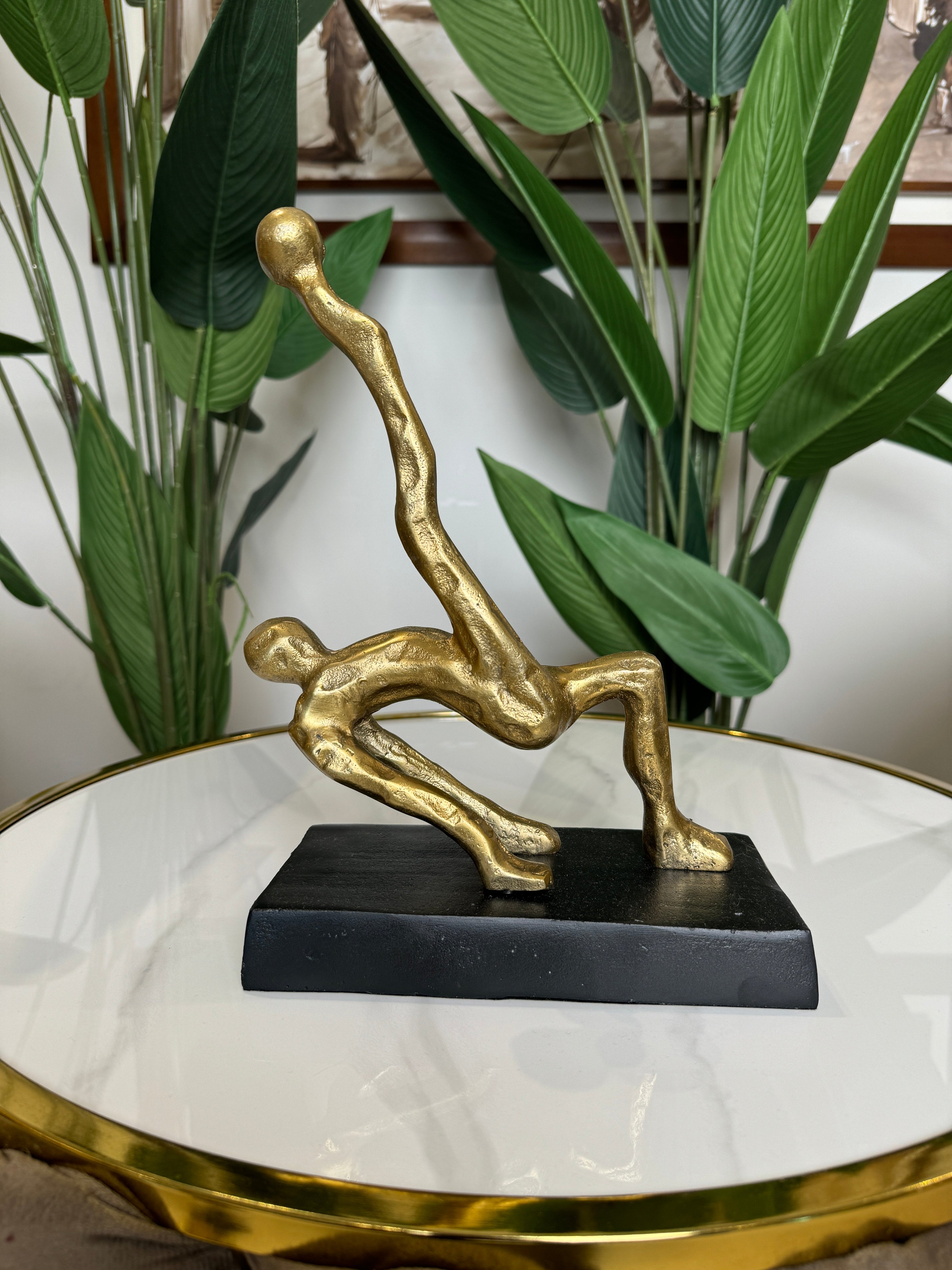 Sculpture Design "Pose Scorpion" Or et Noir Fait a Main 30cmx20cm