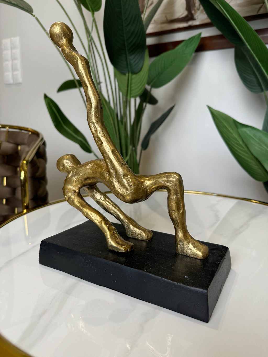 Sculpture Design "Pose Scorpion" Or et Noir Fait a Main 30cmx20cm