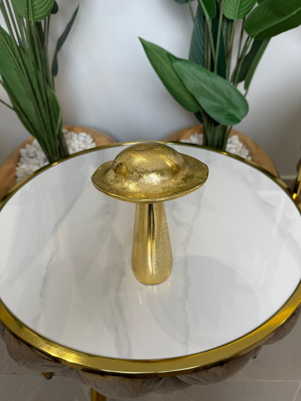 Champignon Métallique Doré 20 cm