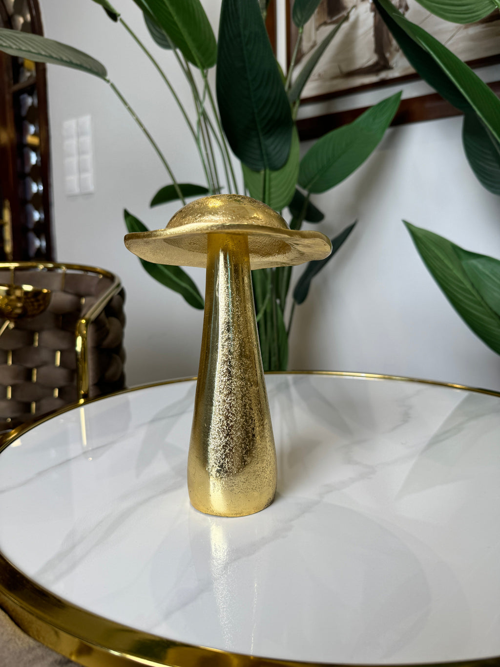 Champignon Métallique Doré 20 cm