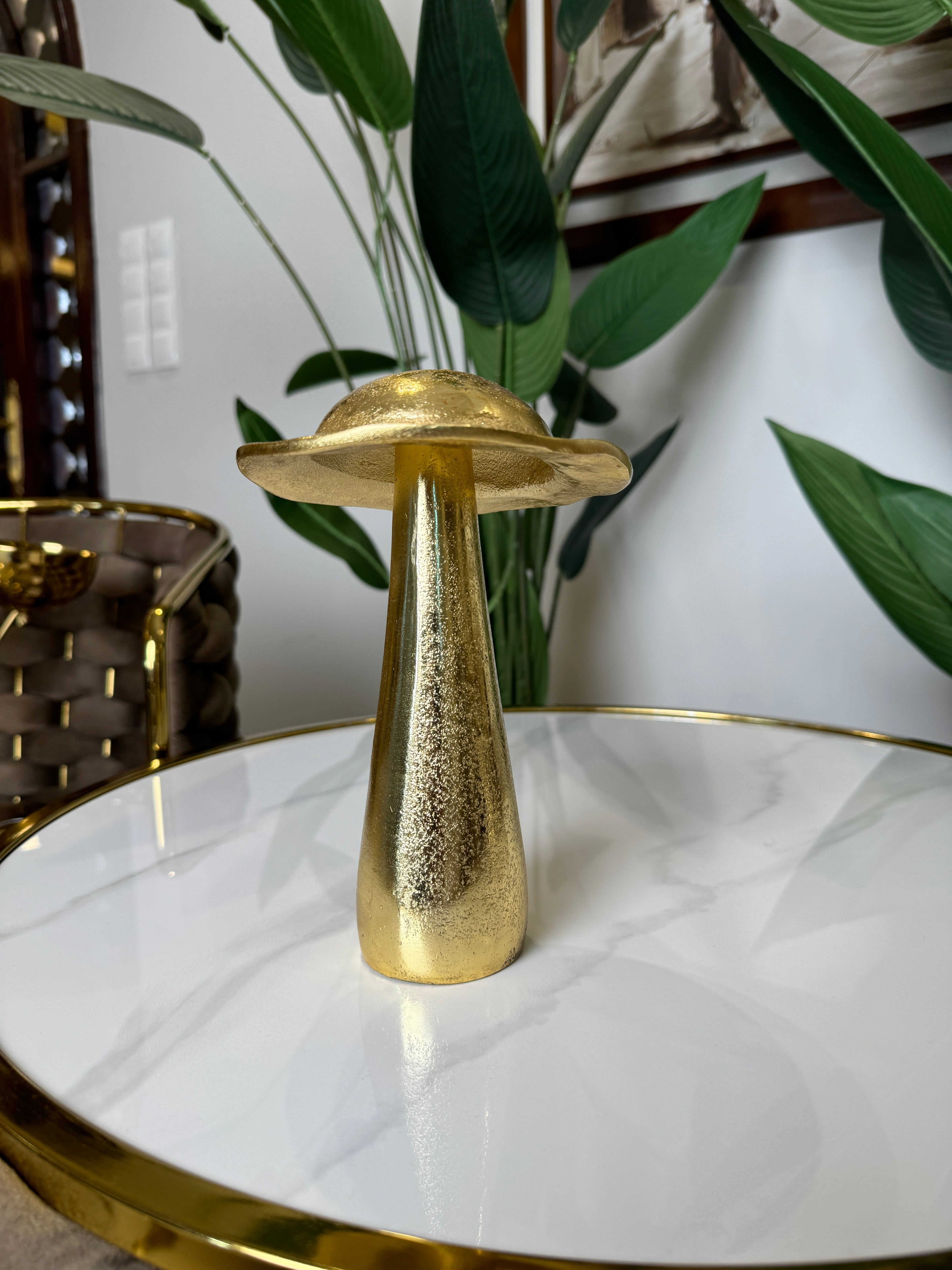 Champignon Métallique Doré 20 cm