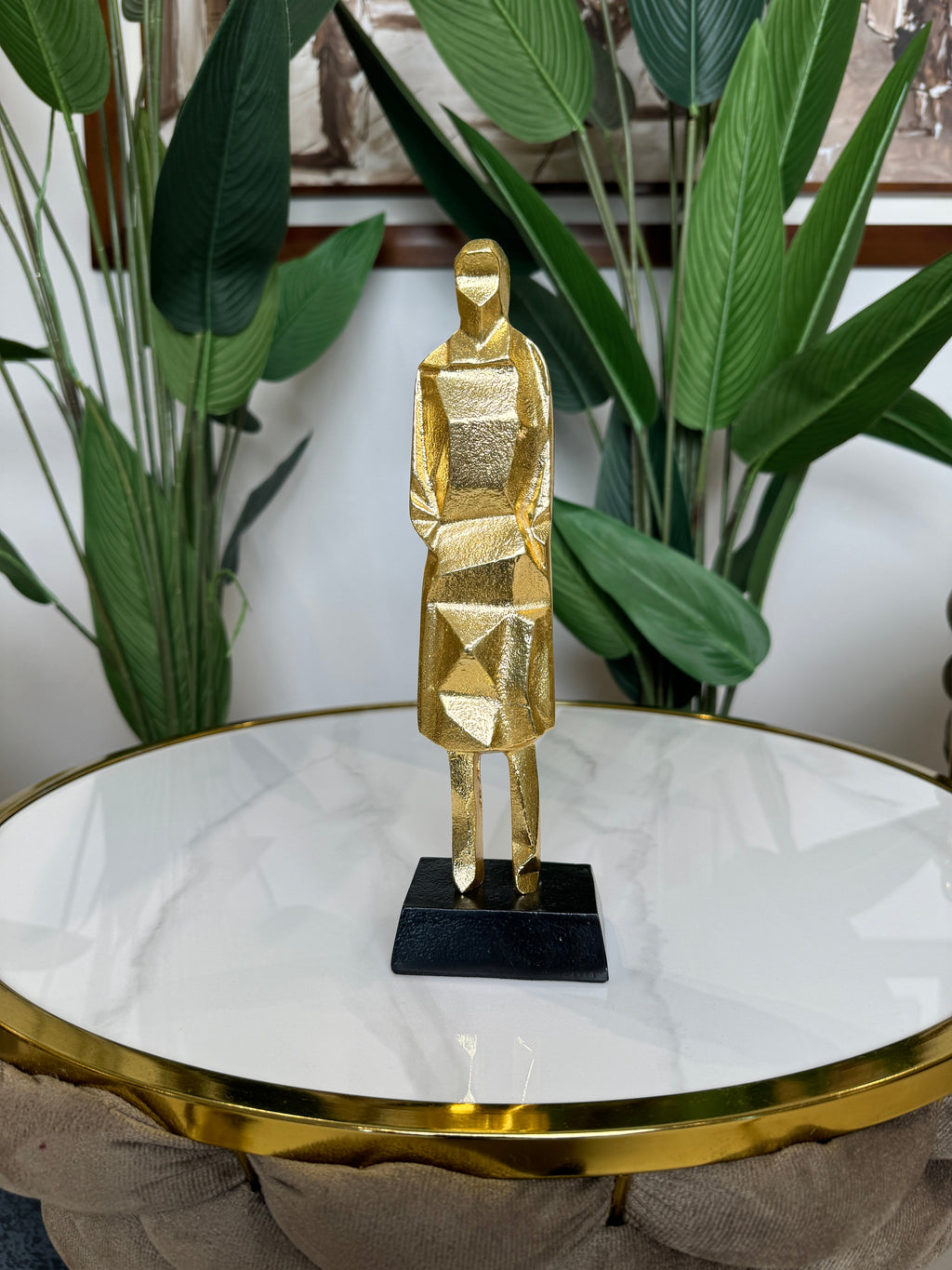 Sculpture Design "Oscar" Or et Noir 27cm