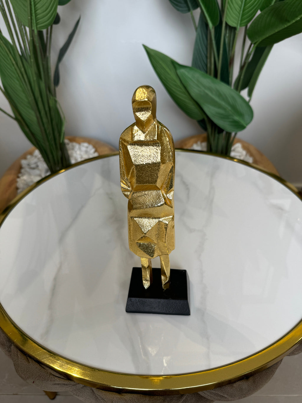 Sculpture Design "Oscar" Or et Noir 27cm