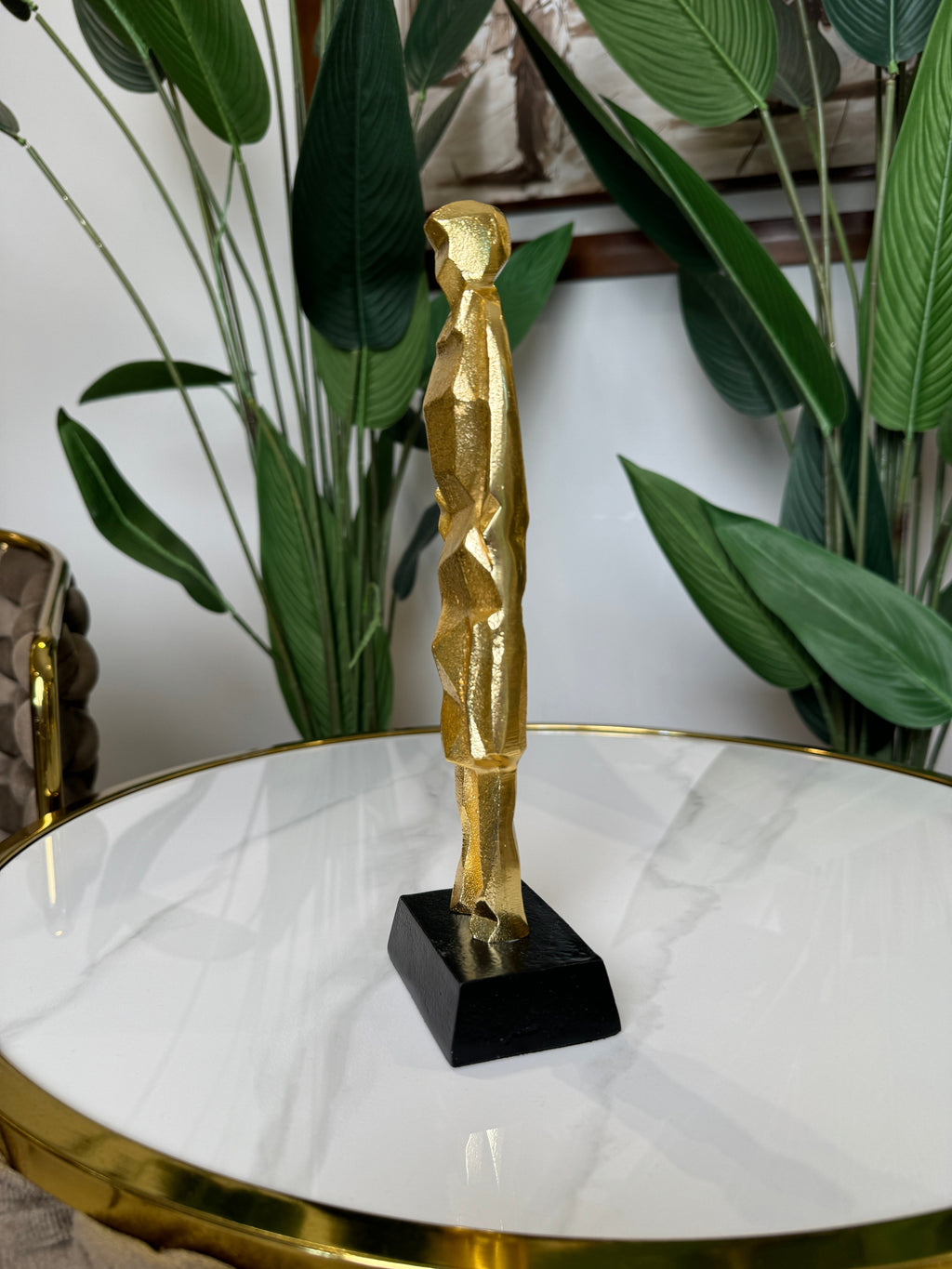 Sculpture Design "Oscar" Or et Noir 27cm