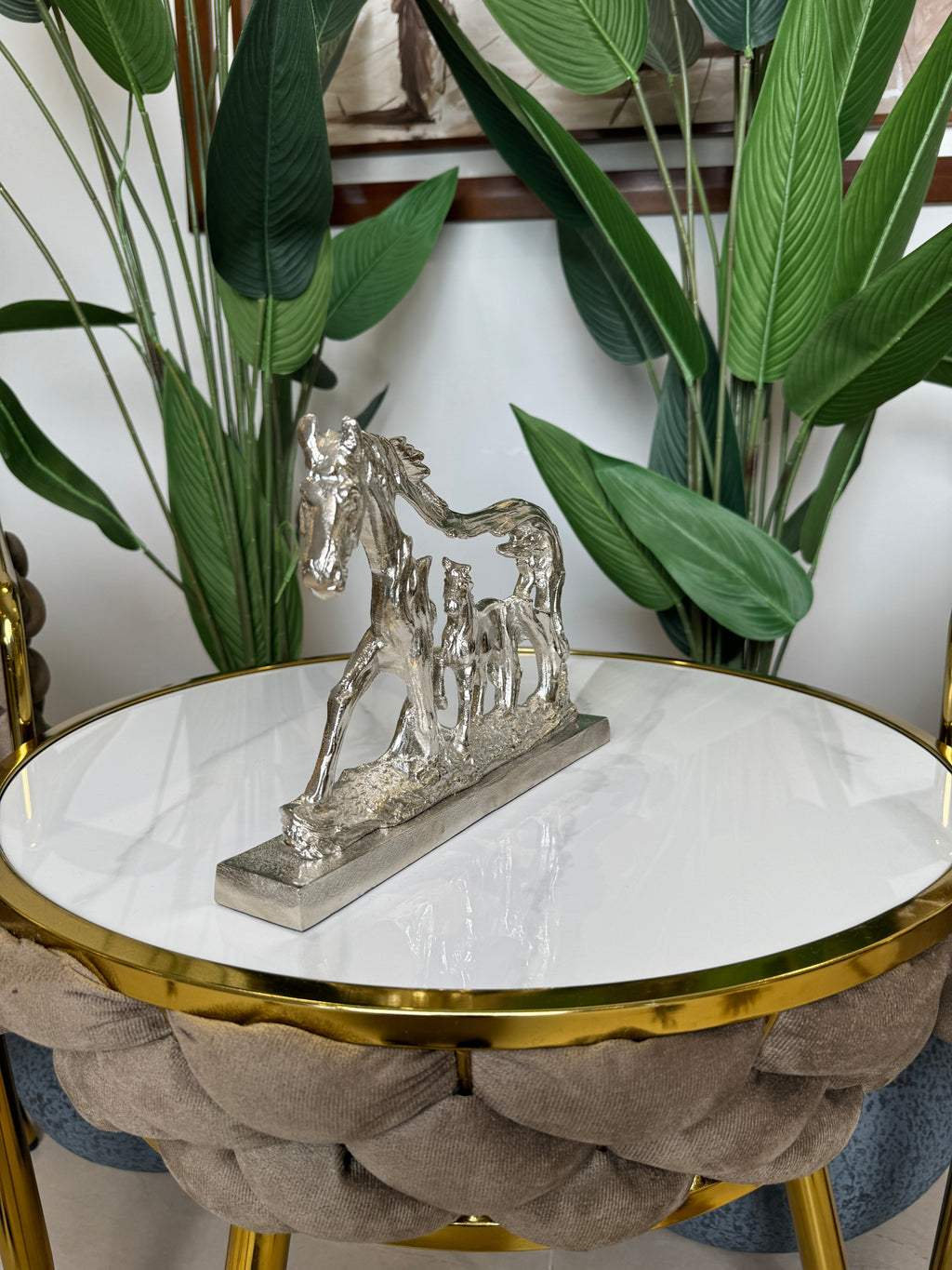 Statue de Cheval "Bonne Chance" Lamcy Plaza Silver