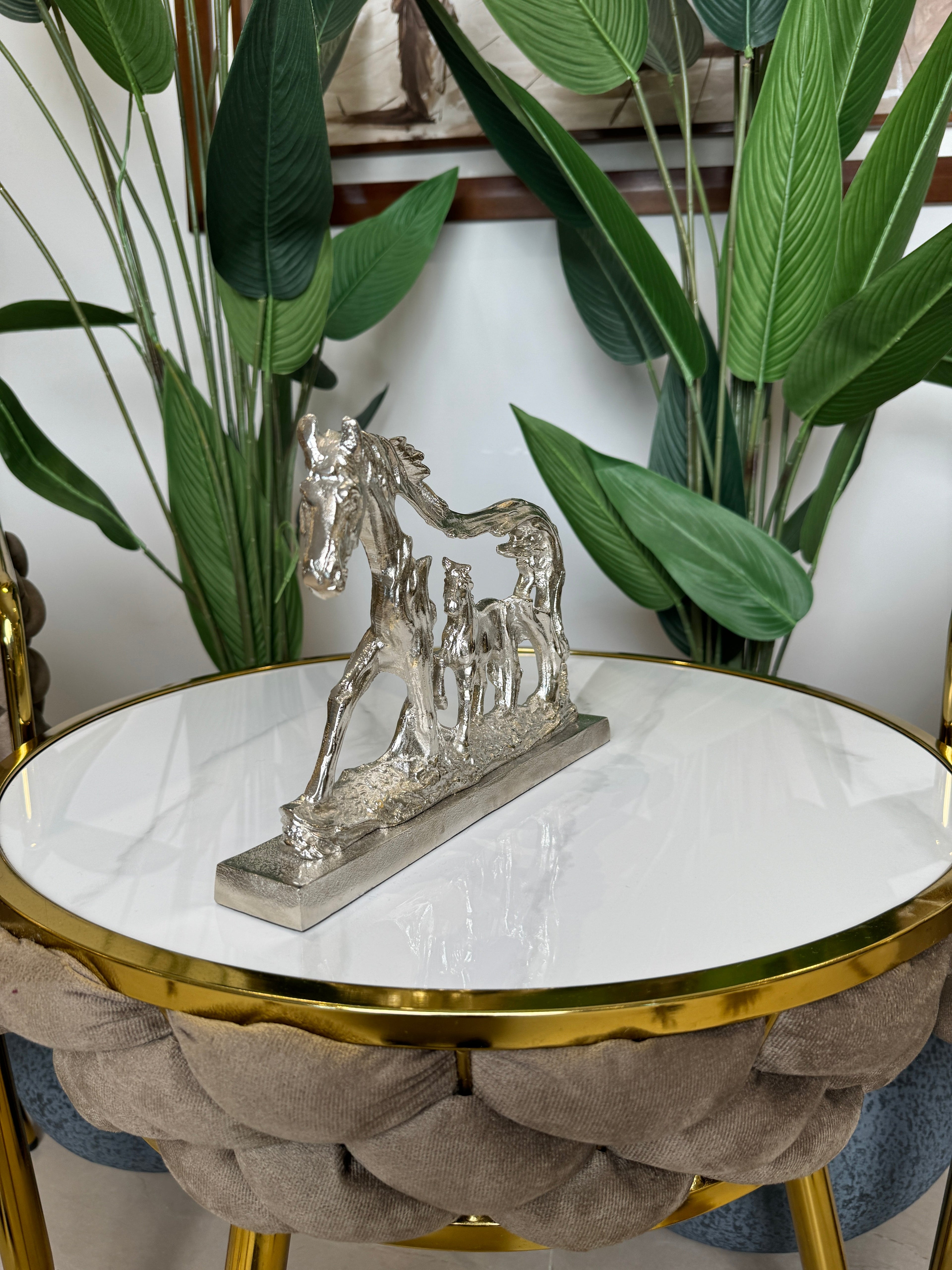 Statue de Cheval "Bonne Chance" Lamcy Plaza Silver