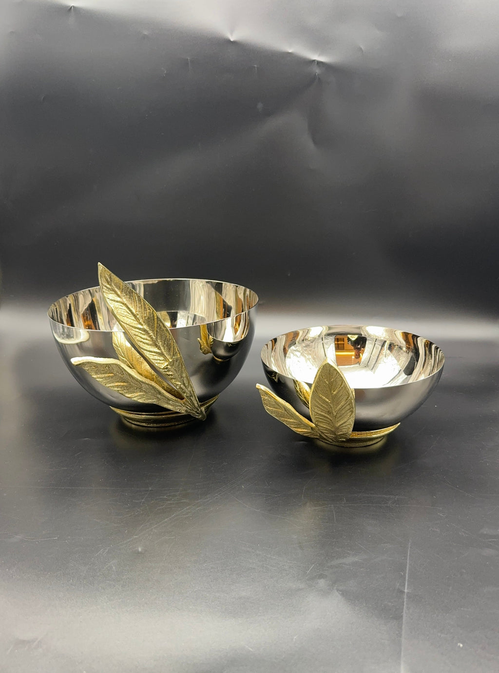 Bol Feuillage Doré en Acier Inoxydable