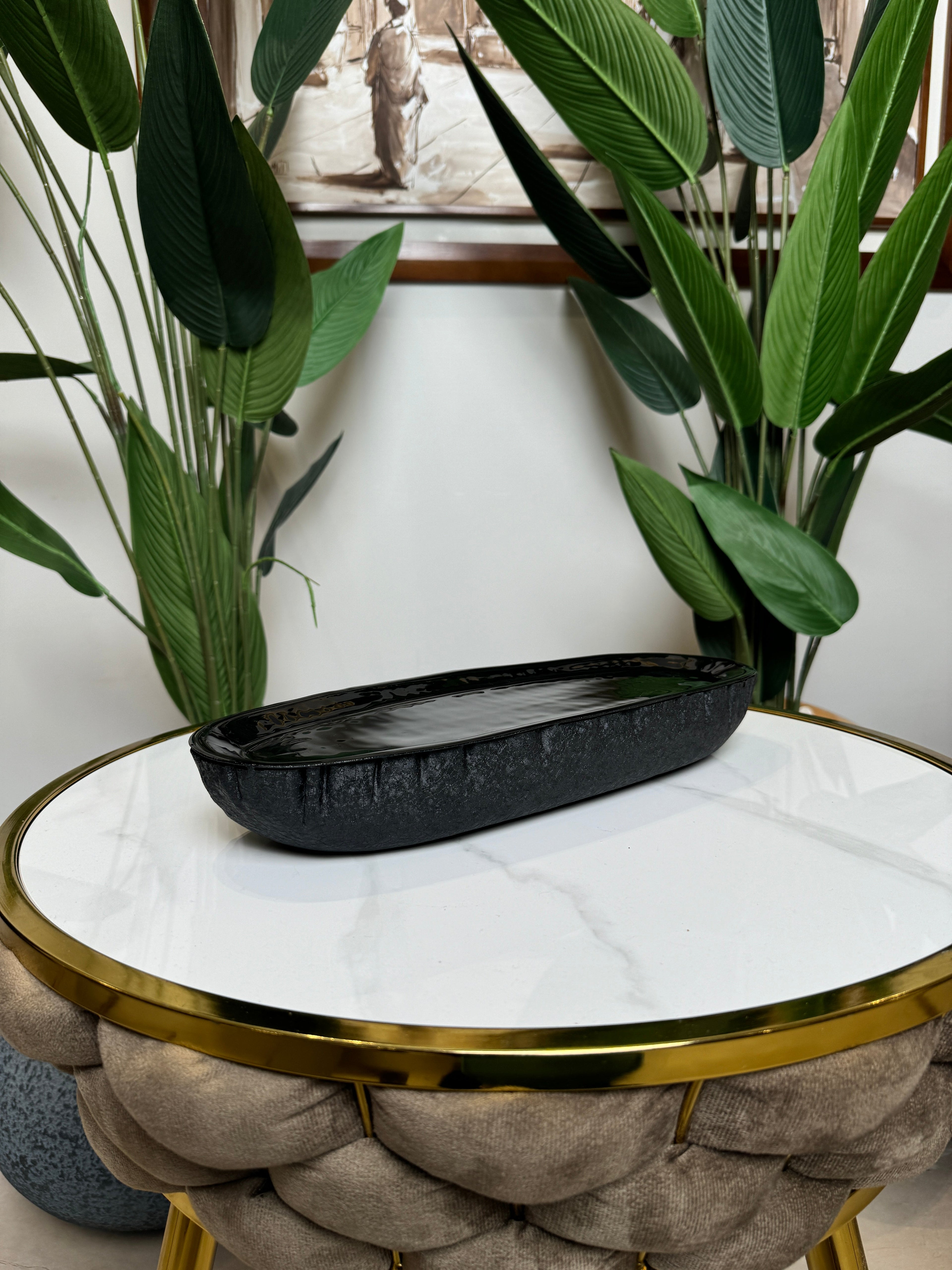 plateau décoratif bateau noire