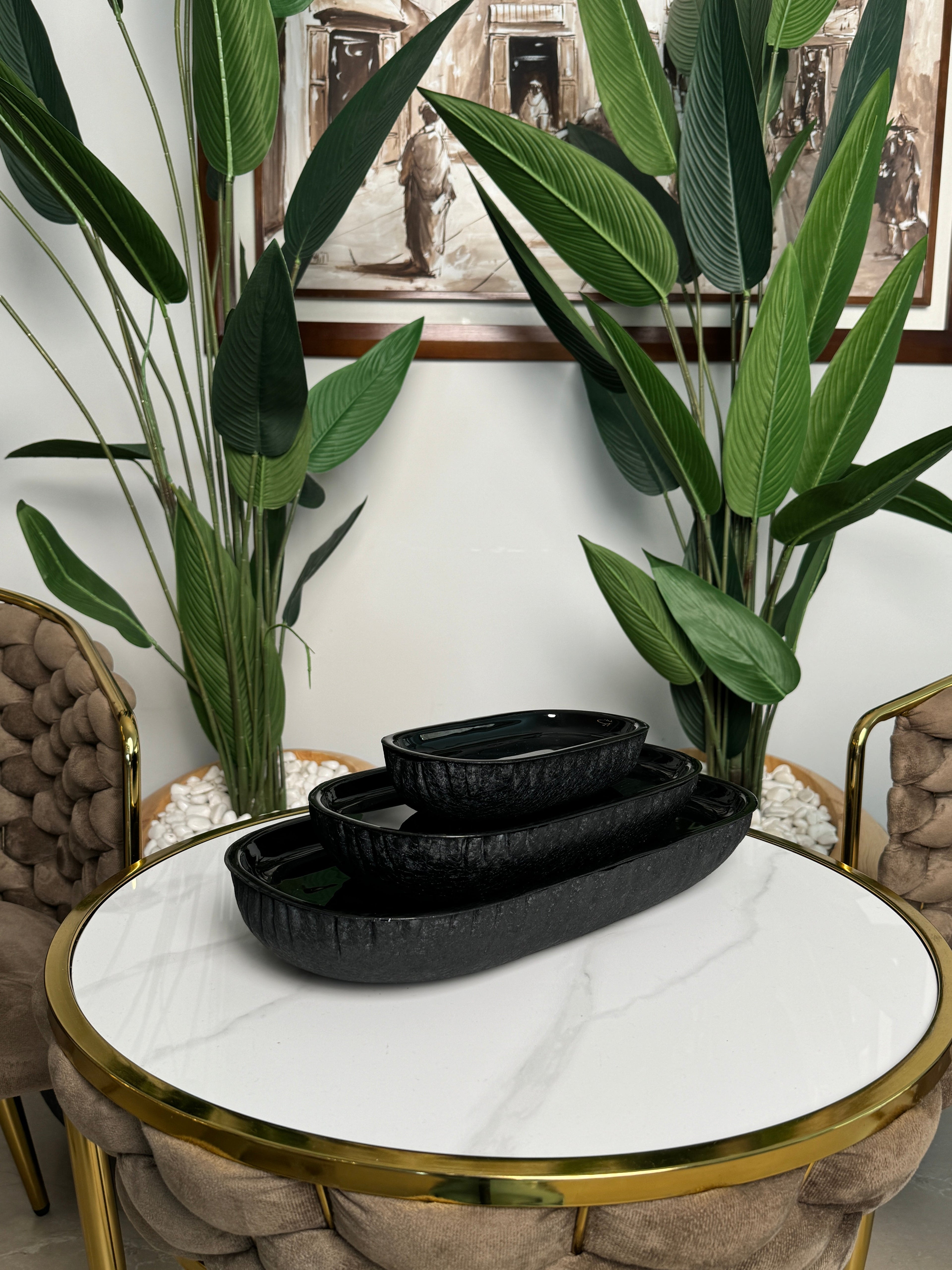 Plateaux décoratifs noire