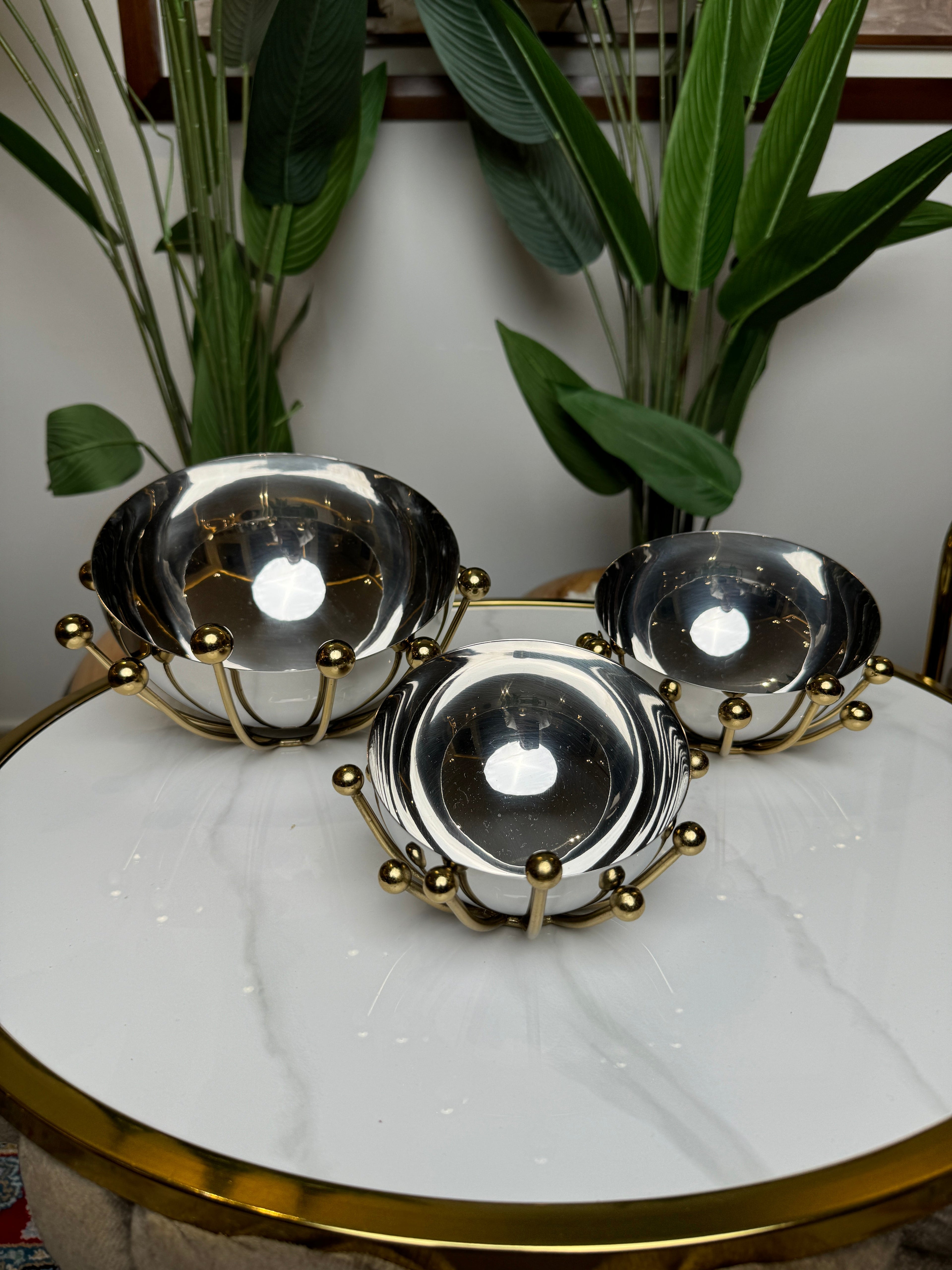 Bols Silver avec base dorée Spider