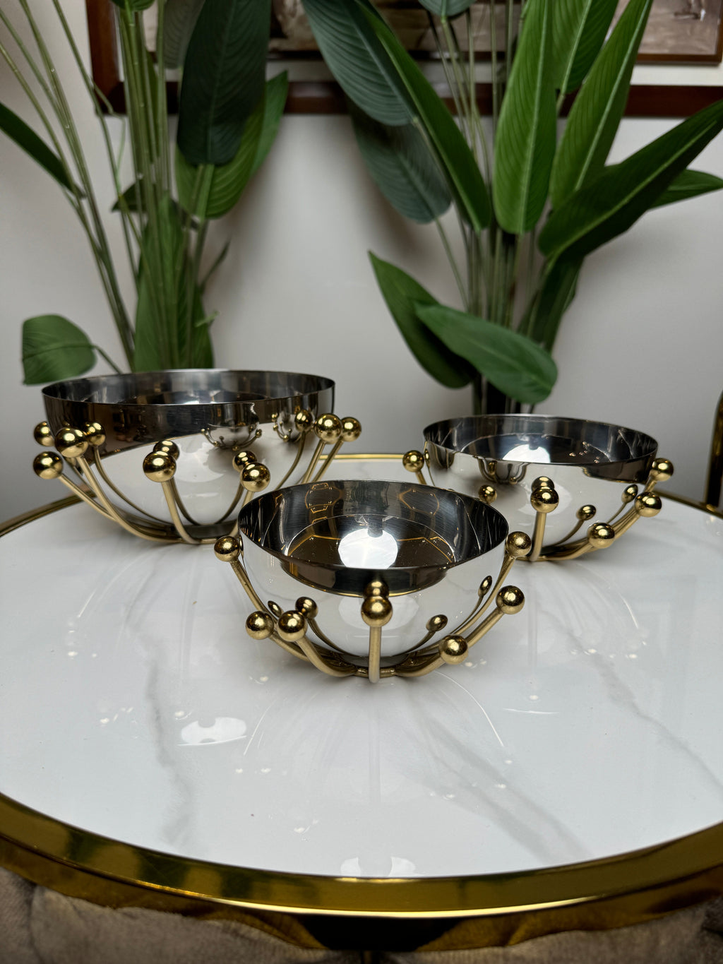 Bols Silver avec base dorée Spider