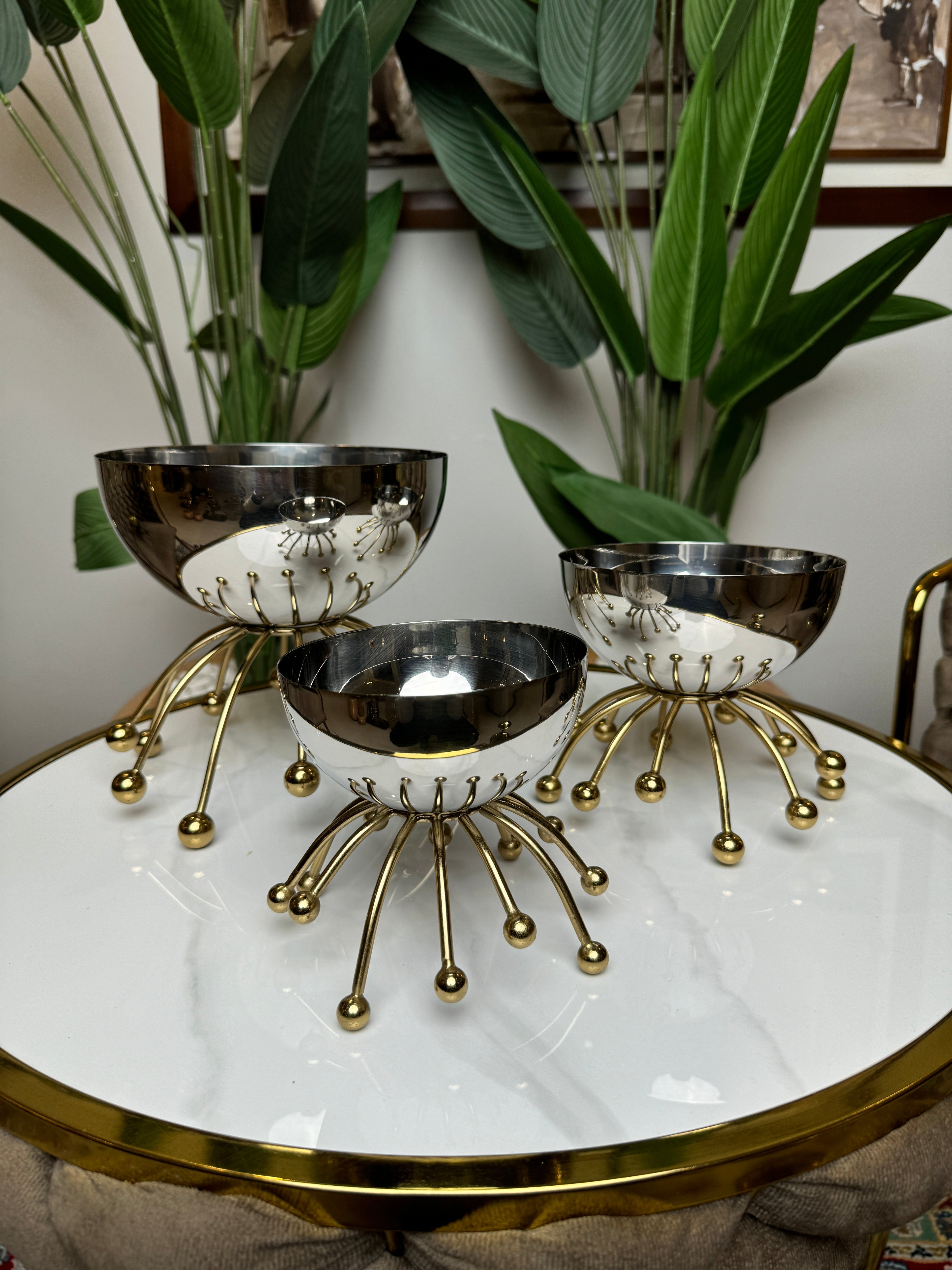 Bols Silver avec base dorée Spider